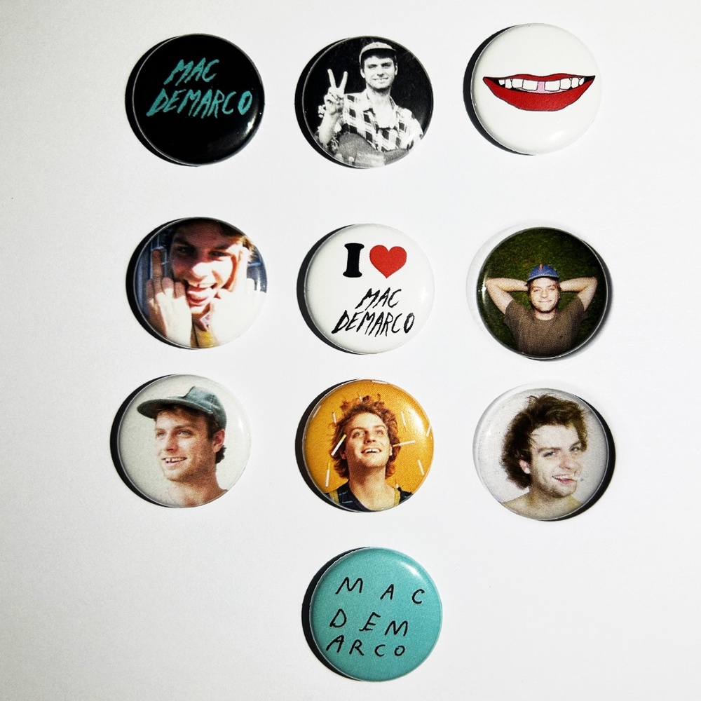Set of 10 1" MAC DEMARCO Metal Pinback Buttons